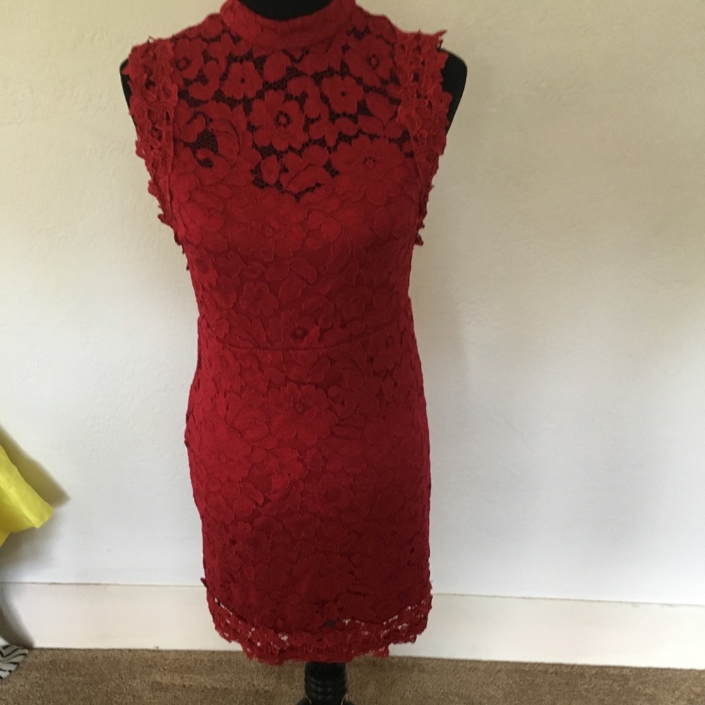Red Lace Mini Dress